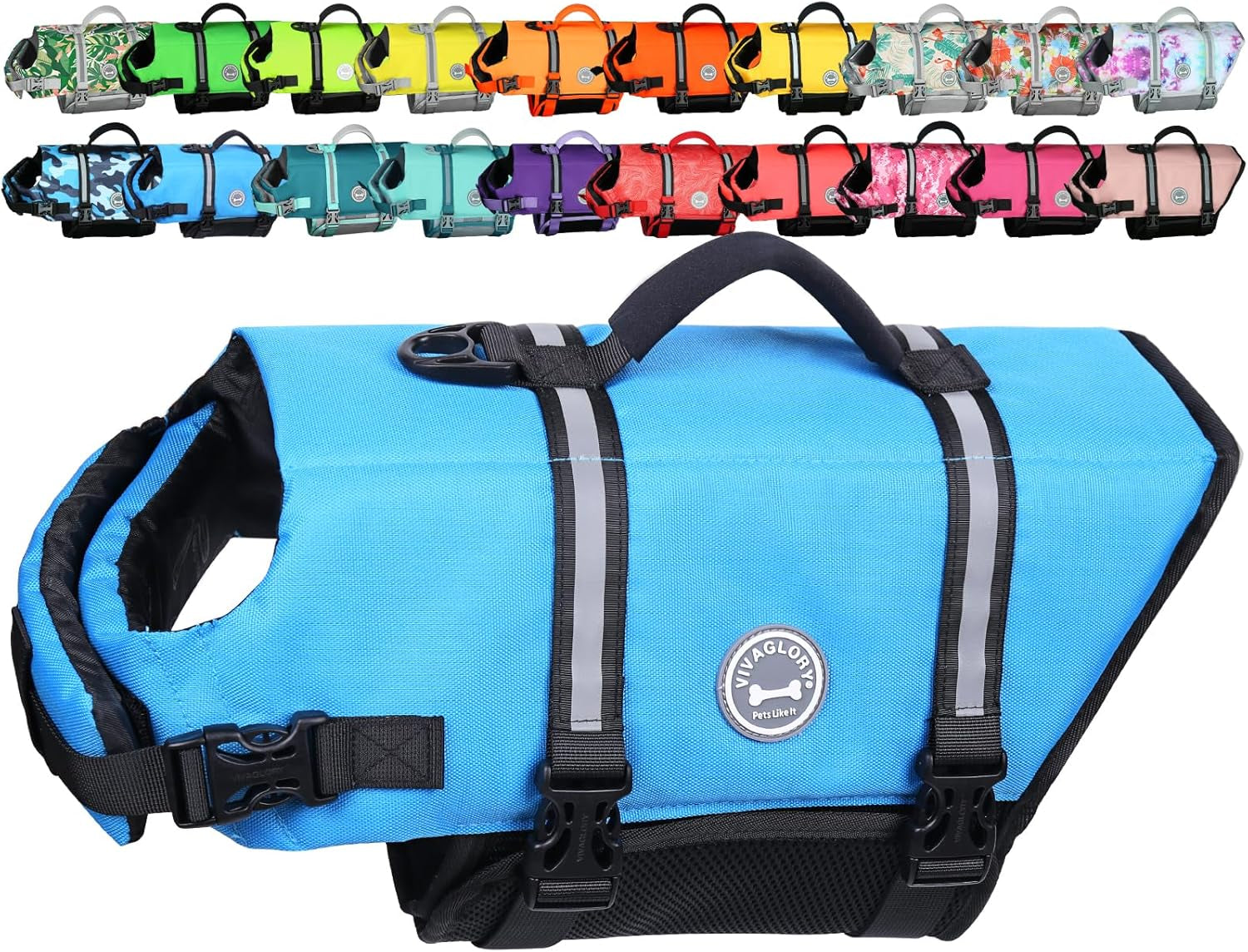 Rip Stop Dog Life Jacket, Buoyancy Aid with Handle, Buoyancy for Doggy, Dog Life Jacket for Swimming & Boating, XXS, Bright Orange
