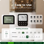 Timed Automatic Cat Feeder for 2 Cats: Cat Food Dispenser with Slow Feed, Dual Pet Feeder with Timer & Information Visualization, Double Auto Cat Feeder for Multiple Pets, Easy Clean - 7L