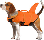 Dog Life Jacket Shark, Dog Life Vests for Small, Middle, Large Dogs with Rescue Handle Dogs Flotation Vest Safety Lifesaver for Swimming Pool Beach Boating, (S,Pink)