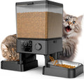 5L Automatic Cat Feeder with Timer for 2 Cats, Knob Model Automatic Feeders for Cats Dogs, Dry Food Cat Food Dispenser Auto 10S Voice Recordings