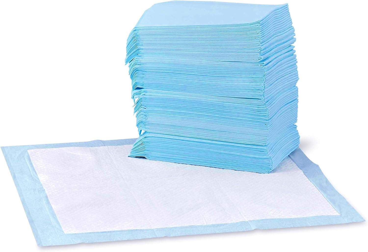 Dog and Puppy Training Pads, Leakproof, 5-Layer Design with Quick-Dry Surface, Regular, Pack of 50, Blue