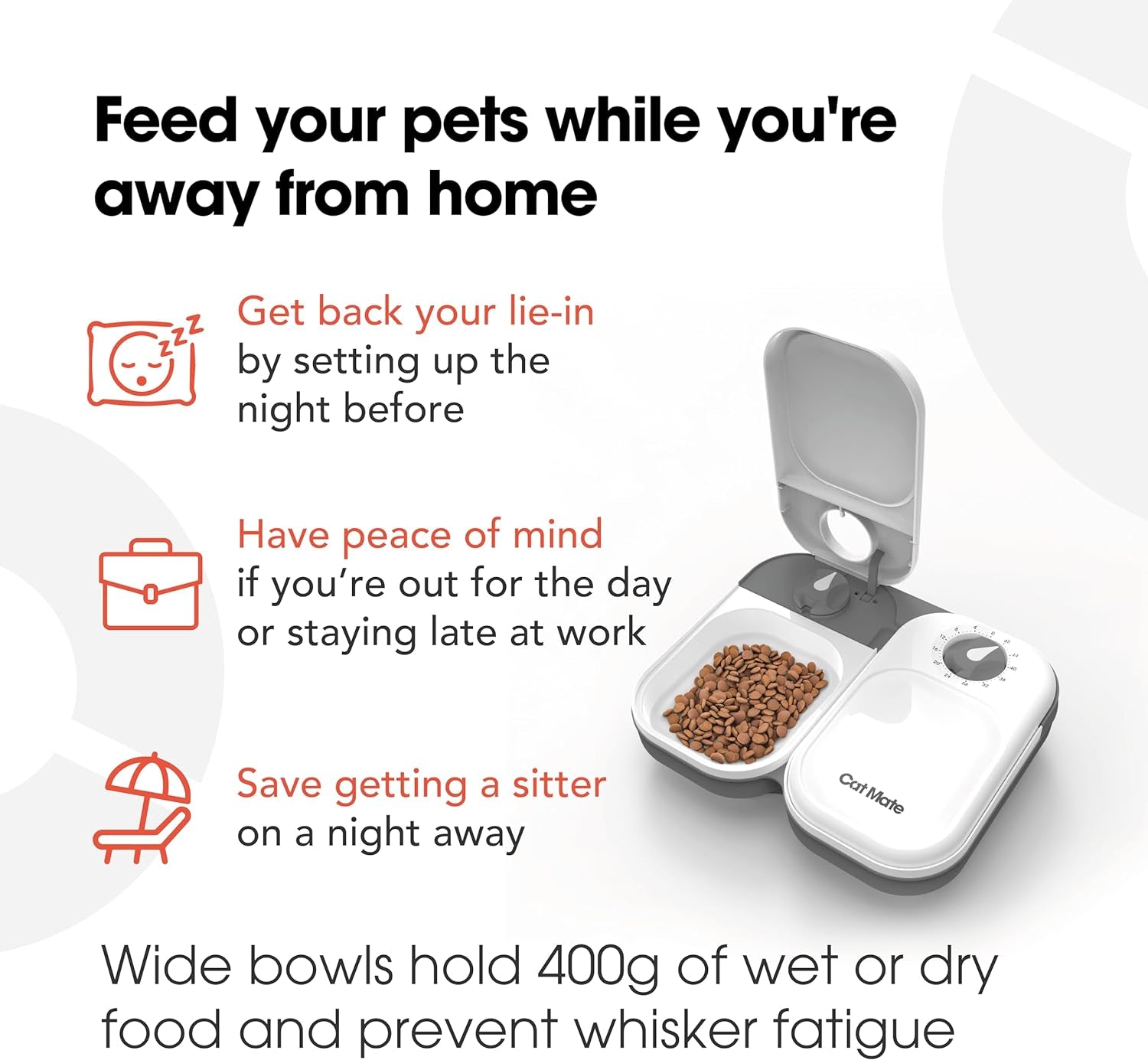 C200 Automatic Pet Feeder with Digital Timer & Ice Pack – up to 2 Wet or Dry Food Meals, No Apps or Wifi, Portion Control, Reliable Feeding for Cats & Small Dogs