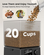 5L Automatic Cat Feeder with Timer for 2 Cats, Knob Model Automatic Feeders for Cats Dogs, Dry Food Cat Food Dispenser Auto 10S Voice Recordings
