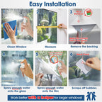 Reflective One Way Window Film Privacy: Mirror Heat Control Sun Blocker Window Tint Film, UV Protection anti Glare, No Glue Clear Daytime Privacy for Home Office (Silver, 44.5 * 200Cm)
