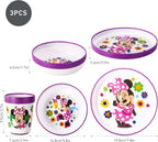 Kids 6 Piece Reusable Dinner Set - Plate/Bowl/Cup/Knife/Fork/Spoon - Childrens Dinnerware Tableware Cutlery Set (Minnie Mouse)