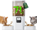 Timed Automatic Cat Feeder for 2 Cats: Cat Food Dispenser with Slow Feed, Dual Pet Feeder with Timer & Information Visualization, Double Auto Cat Feeder for Multiple Pets, Easy Clean - 7L