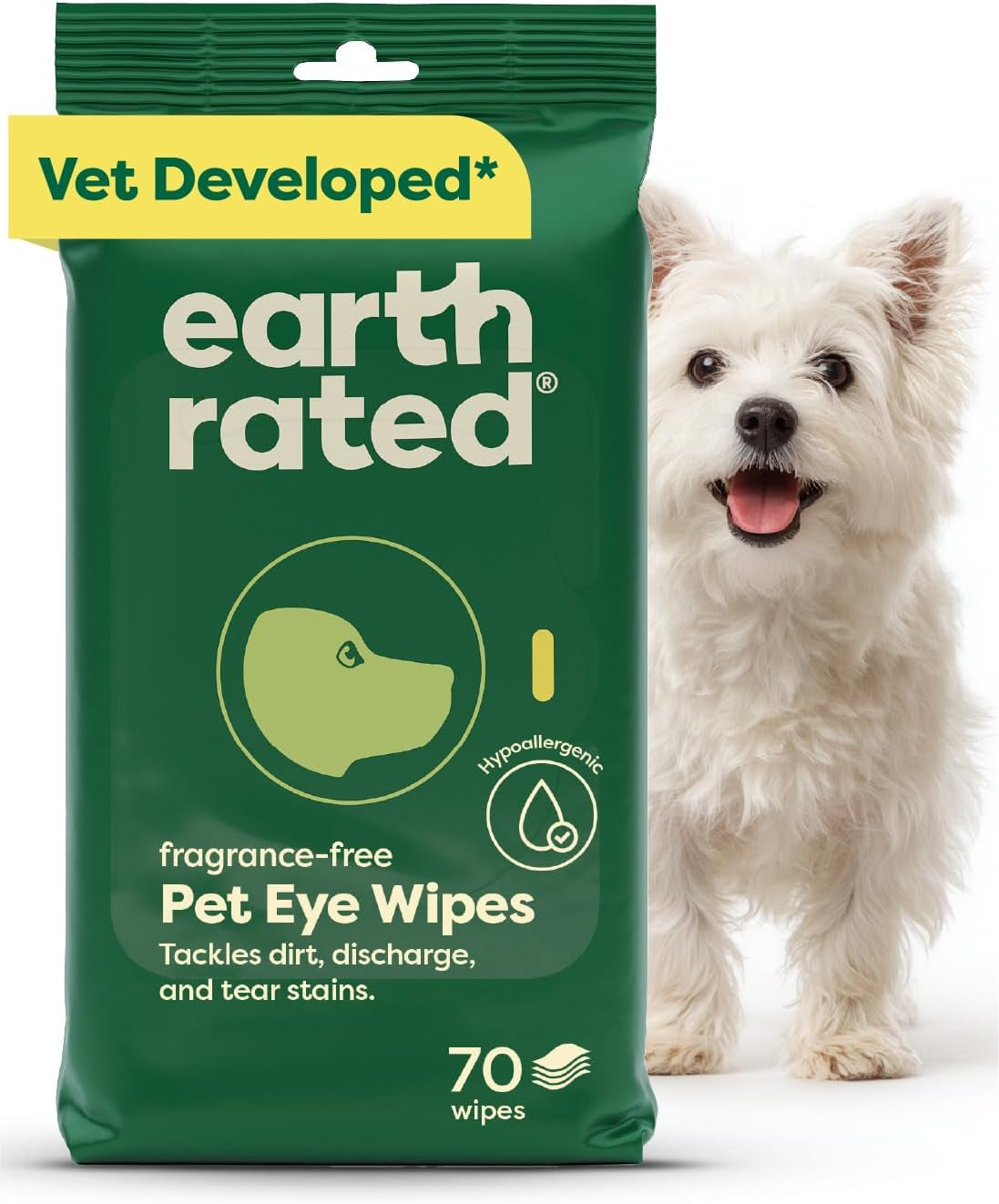 Pet Wipes for Dogs, Hypoallergenic, Cleaning and Hydrating, for Grooming Paws, Body and Bums, Unscented, 100 Count