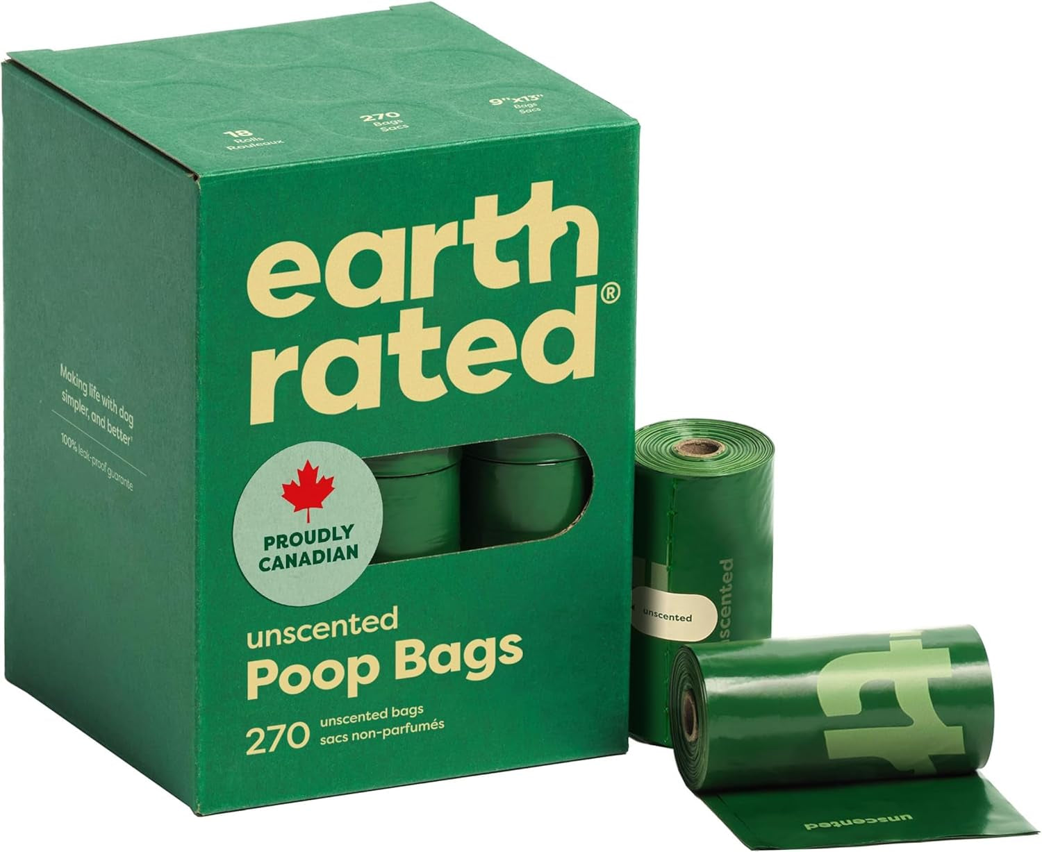 Dog Poo Bags, Guaranteed Leak Proof and Extra Thick Waste Bag Refill Rolls for Dogs, Lavender Scented, 270 Count