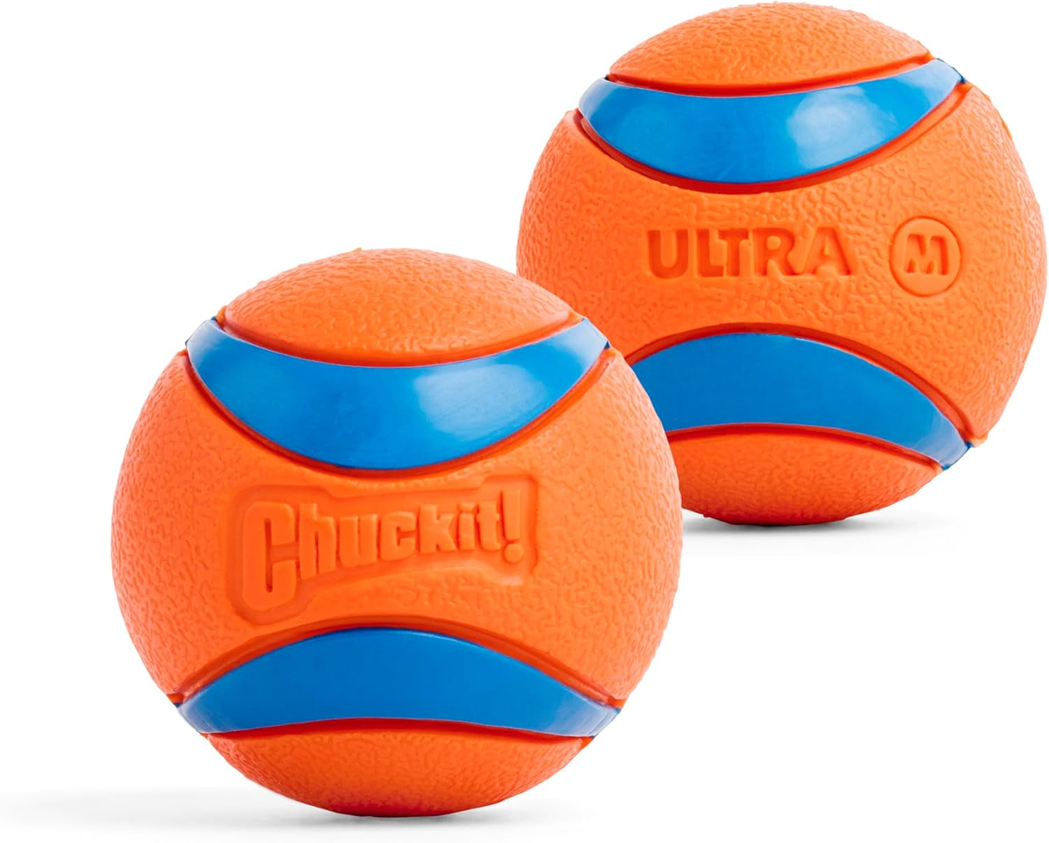 Ultra Ball, Durable High Bounce Rubber Dog Ball, Launcher Compatible, 2 Pack, Medium