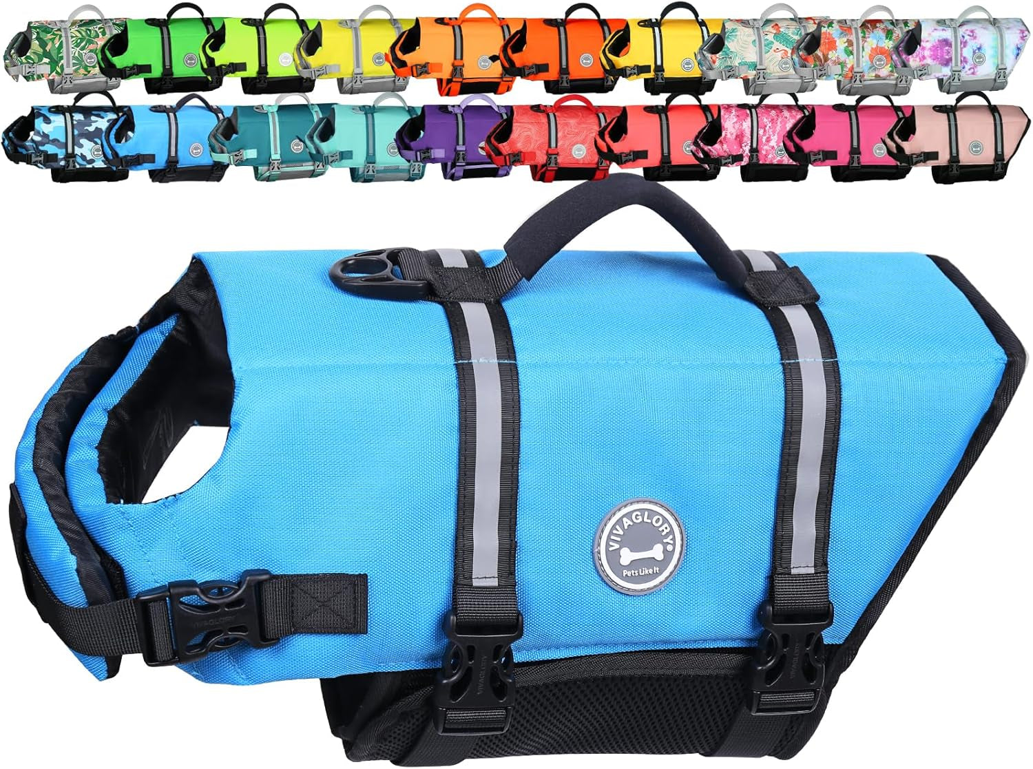 Rip Stop Dog Life Jacket, Buoyancy Aid with Handle, Buoyancy for Doggy, Dog Life Jacket for Swimming & Boating, XXS, Bright Orange