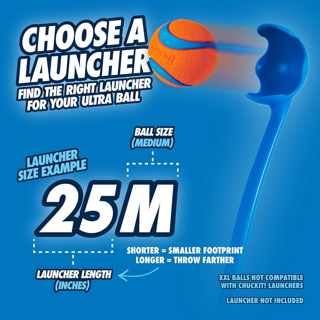 Ultra Ball, Durable High Bounce Rubber Dog Ball, Launcher Compatible, 2 Pack, Medium
