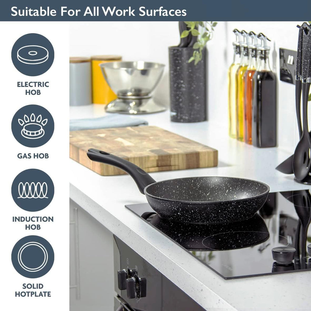 67080 Classic 28Cm Frying Pan/Non-Stick Coating/Cool Touch Handle/Suitable for Induction, Electric and Gas Hobs/Black Colour