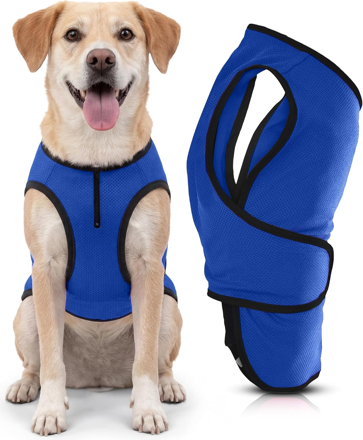 XXL Dog Cooling Vest - Easy On/Off Cooling Coat with Double Velcro & Zip Neck, Lightweight & Portable Cooling Jacket for Dogs, Perfect for Dog Owners, Walkers, Sitters & Pet Carers