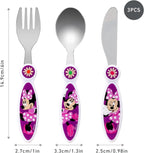 Kids 6 Piece Reusable Dinner Set - Plate/Bowl/Cup/Knife/Fork/Spoon - Childrens Dinnerware Tableware Cutlery Set (Minnie Mouse)