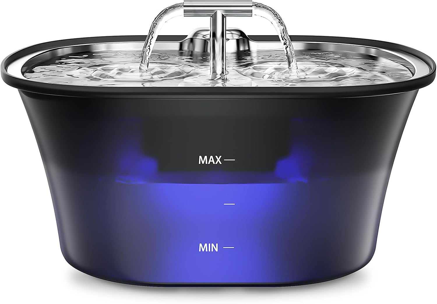 Cat Water Fountain for Drinking - 74Oz/2.2L Cat Fountain Stainless Steel Flower Style, Silent Automatic Wired Pet Water Fountain Triple-Filter Water Fountain Cat Bowl 3 Filters 3 Sponges
