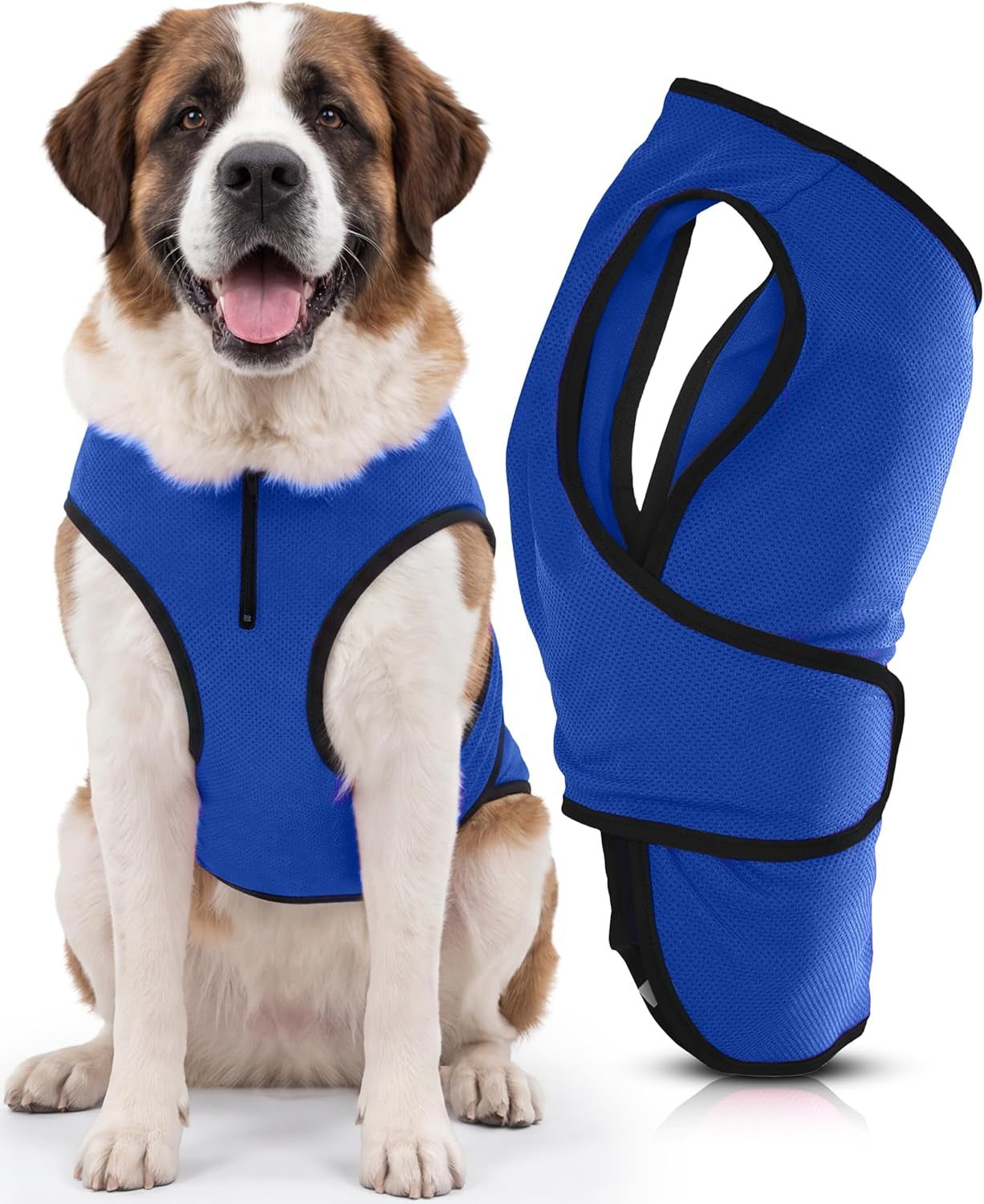 XXL Dog Cooling Vest - Easy On/Off Cooling Coat with Double Velcro & Zip Neck, Lightweight & Portable Cooling Jacket for Dogs, Perfect for Dog Owners, Walkers, Sitters & Pet Carers