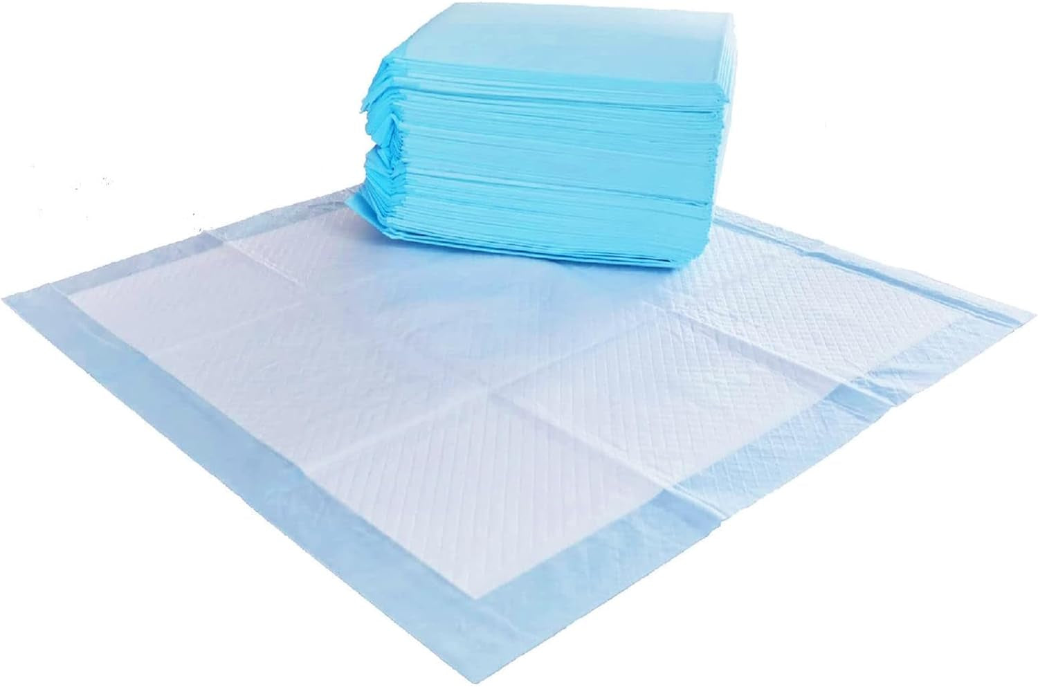 Dog and Puppy Training Pads, Leakproof, 5-Layer Design with Quick-Dry Surface, Regular, Pack of 50, Blue