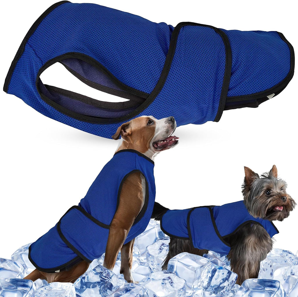 XXL Dog Cooling Vest - Easy On/Off Cooling Coat with Double Velcro & Zip Neck, Lightweight & Portable Cooling Jacket for Dogs, Perfect for Dog Owners, Walkers, Sitters & Pet Carers