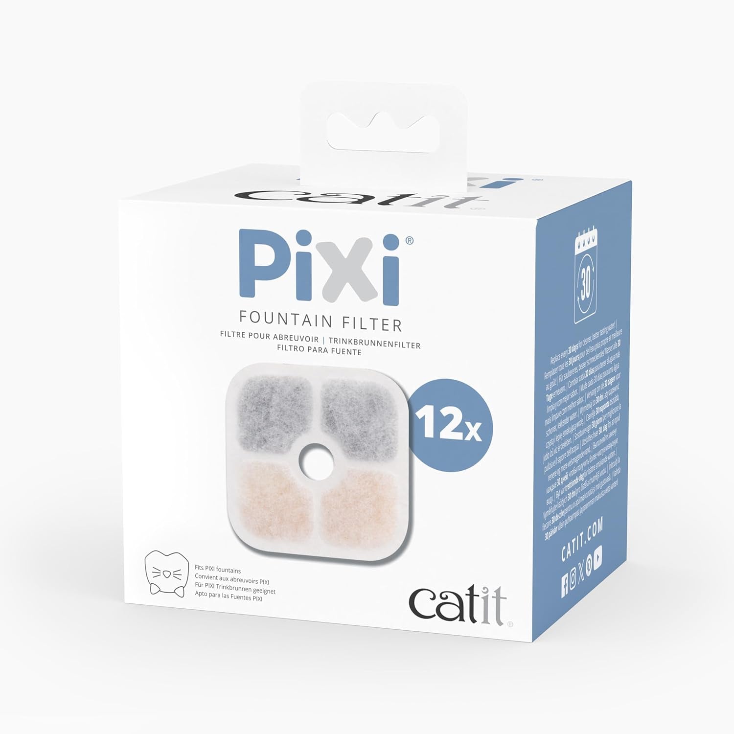 PIXI Genuine Replacement Water Fountain Filter Cartridges, 6 Pack