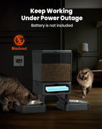 5L Automatic Cat Feeder with Timer for 2 Cats, Knob Model Automatic Feeders for Cats Dogs, Dry Food Cat Food Dispenser Auto 10S Voice Recordings