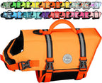Rip Stop Dog Life Jacket, Buoyancy Aid with Handle, Buoyancy for Doggy, Dog Life Jacket for Swimming & Boating, XXS, Bright Orange