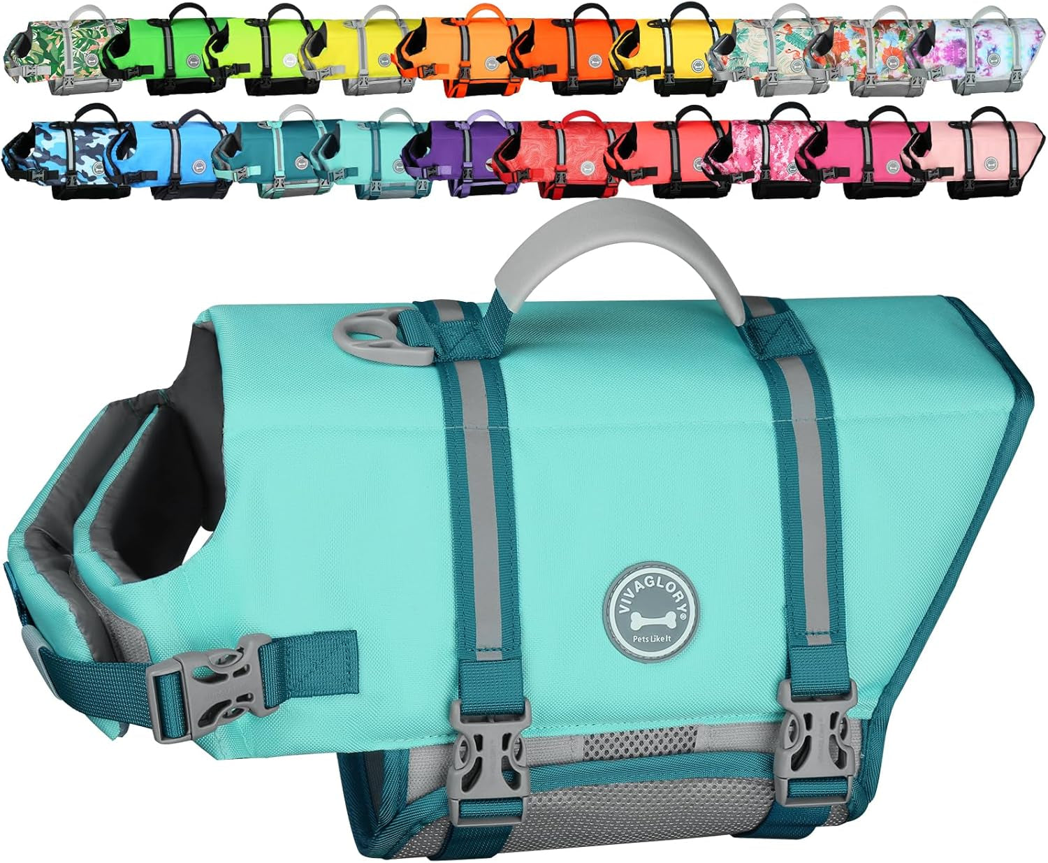 Rip Stop Dog Life Jacket, Buoyancy Aid with Handle, Buoyancy for Doggy, Dog Life Jacket for Swimming & Boating, XXS, Bright Orange