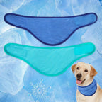 Dog Cooling Bandana - 2 Pack Instant Chill Out Adjustable Pet Scarf, Summer Outdoor Ice Collar Cooler, Prevent Sunstroke for Small Medium Large Breeds (Navy Green, L)