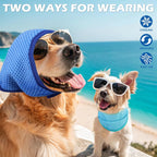 Dog Cooling Bandana - 2 Pack Instant Chill Out Adjustable Pet Scarf, Summer Outdoor Ice Collar Cooler, Prevent Sunstroke for Small Medium Large Breeds (Navy Green, L)