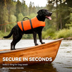 Rip Stop Dog Life Jacket, Buoyancy Aid with Handle, Buoyancy for Doggy, Dog Life Jacket for Swimming & Boating, XXS, Bright Orange