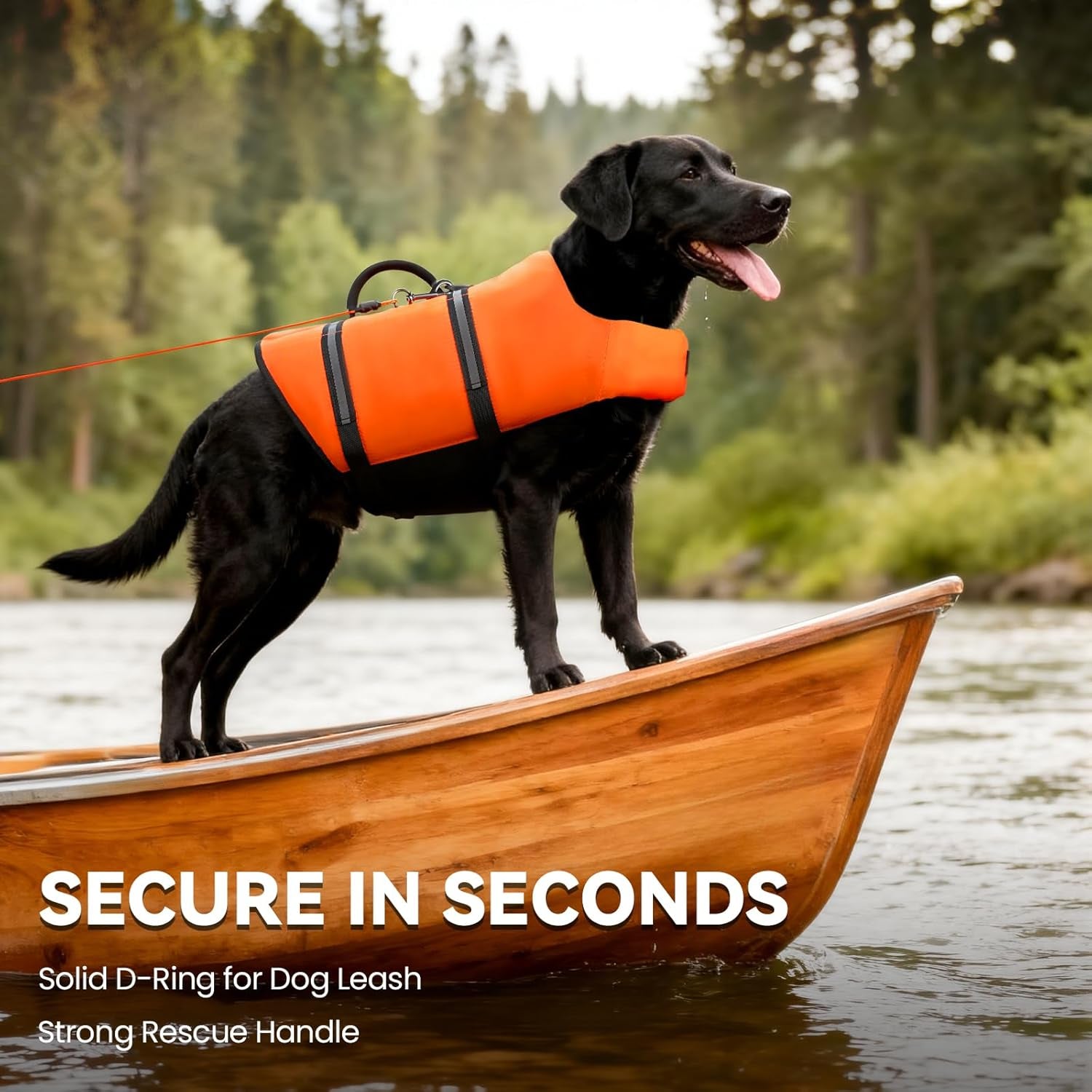 Rip Stop Dog Life Jacket, Buoyancy Aid with Handle, Buoyancy for Doggy, Dog Life Jacket for Swimming & Boating, XXS, Bright Orange