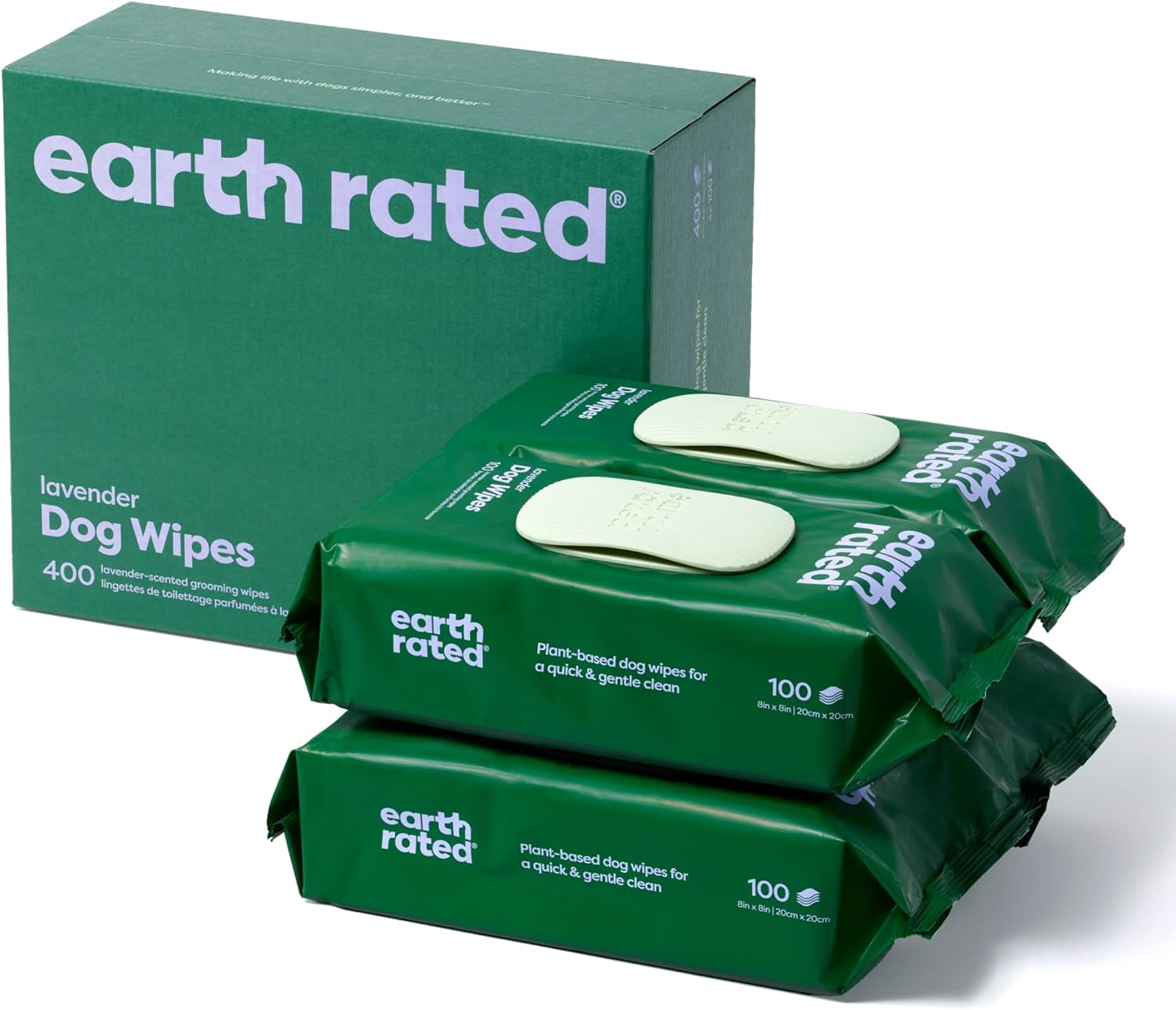 Pet Wipes for Dogs, Hypoallergenic, Cleaning and Hydrating, for Grooming Paws, Body and Bums, Unscented, 100 Count