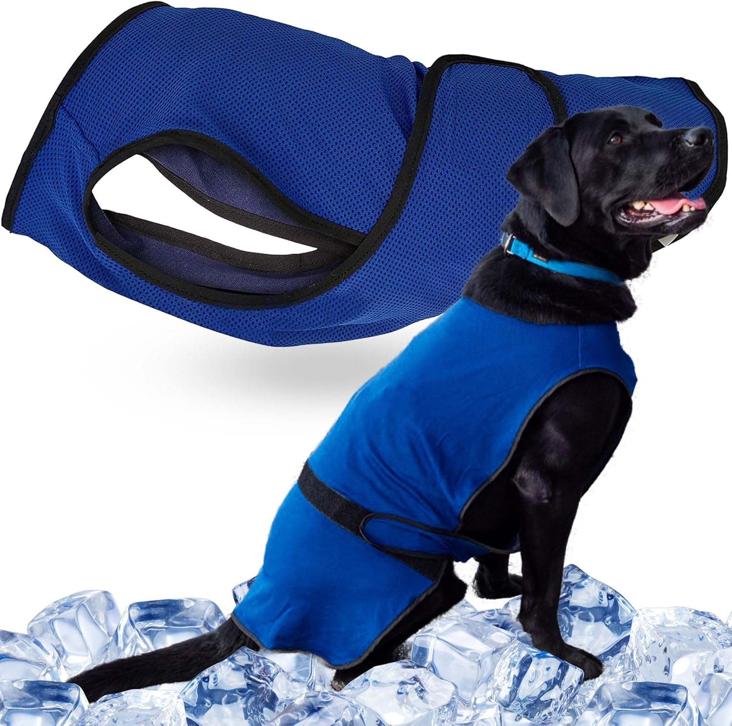XXL Dog Cooling Vest - Easy On/Off Cooling Coat with Double Velcro & Zip Neck, Lightweight & Portable Cooling Jacket for Dogs, Perfect for Dog Owners, Walkers, Sitters & Pet Carers