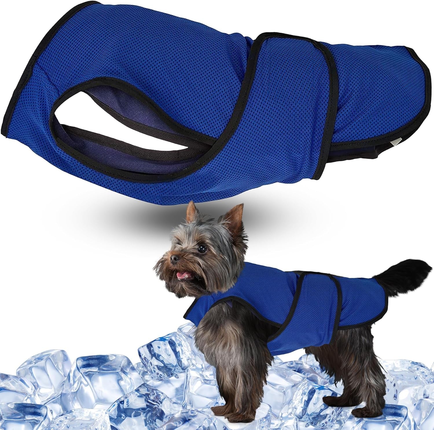 XXL Dog Cooling Vest - Easy On/Off Cooling Coat with Double Velcro & Zip Neck, Lightweight & Portable Cooling Jacket for Dogs, Perfect for Dog Owners, Walkers, Sitters & Pet Carers