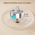 Stainless Steel Cat Water Fountain 12 Filters: Cat Fountain Filter - Pet Water Dispenser Filter - Pet Water Fountain Filter - 6 Carbon Filters + 6 Foam Filters - Multiple Filtration
