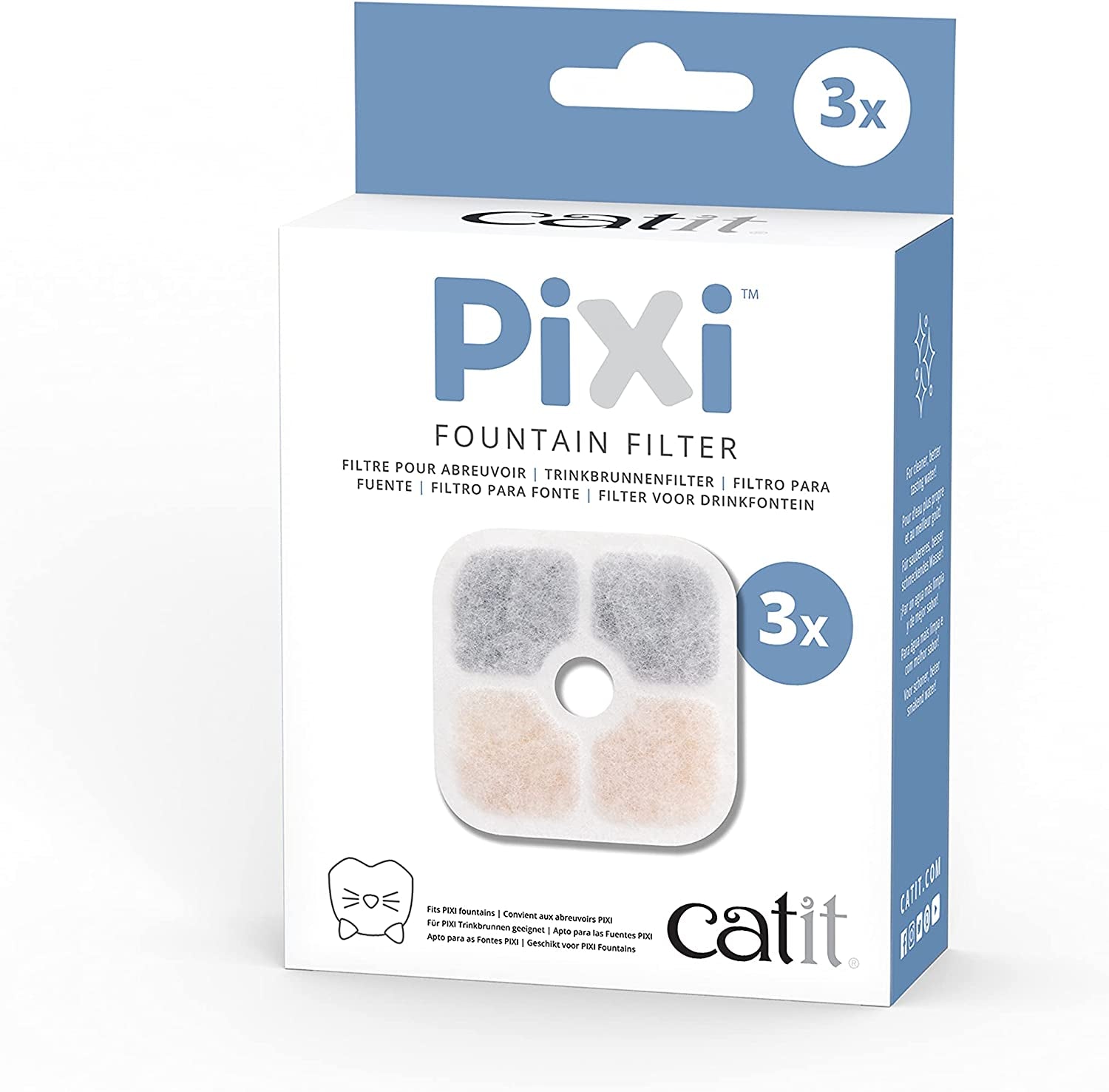 PIXI Genuine Replacement Water Fountain Filter Cartridges, 6 Pack