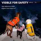 Rip Stop Dog Life Jacket, Buoyancy Aid with Handle, Buoyancy for Doggy, Dog Life Jacket for Swimming & Boating, XXS, Bright Orange