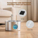 Stainless Steel Cat Water Fountain 12 Filters: Cat Fountain Filter - Pet Water Dispenser Filter - Pet Water Fountain Filter - 6 Carbon Filters + 6 Foam Filters - Multiple Filtration