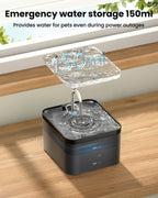 Cat Water Fountain for Drinking, 2.2L Cat Water Fountain, Ultra Silent Fountain with Activated Carbon Filter, Pet Water Fountain, Black