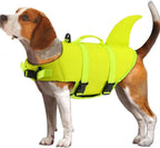 Dog Life Jacket Shark, Dog Life Vests for Small, Middle, Large Dogs with Rescue Handle Dogs Flotation Vest Safety Lifesaver for Swimming Pool Beach Boating, (S,Pink)
