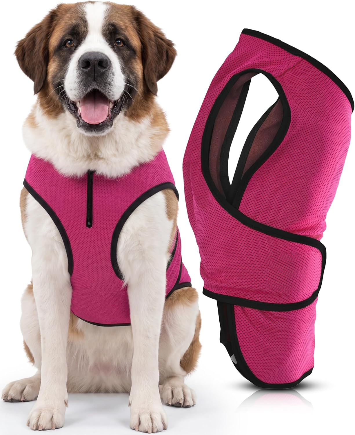 XXL Dog Cooling Vest - Easy On/Off Cooling Coat with Double Velcro & Zip Neck, Lightweight & Portable Cooling Jacket for Dogs, Perfect for Dog Owners, Walkers, Sitters & Pet Carers