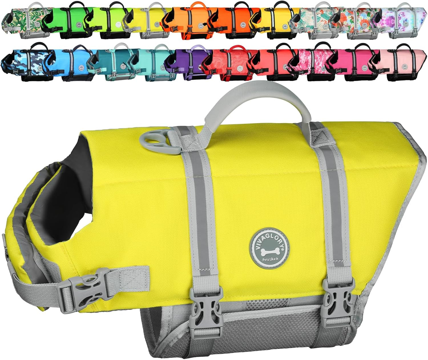 Rip Stop Dog Life Jacket, Buoyancy Aid with Handle, Buoyancy for Doggy, Dog Life Jacket for Swimming & Boating, XXS, Bright Orange