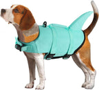 Dog Life Jacket Shark, Dog Life Vests for Small, Middle, Large Dogs with Rescue Handle Dogs Flotation Vest Safety Lifesaver for Swimming Pool Beach Boating, (S,Pink)
