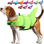 Dog Life Jacket Shark, Dog Life Vests for Small, Middle, Large Dogs with Rescue Handle Dogs Flotation Vest Safety Lifesaver for Swimming Pool Beach Boating, (S,Pink)
