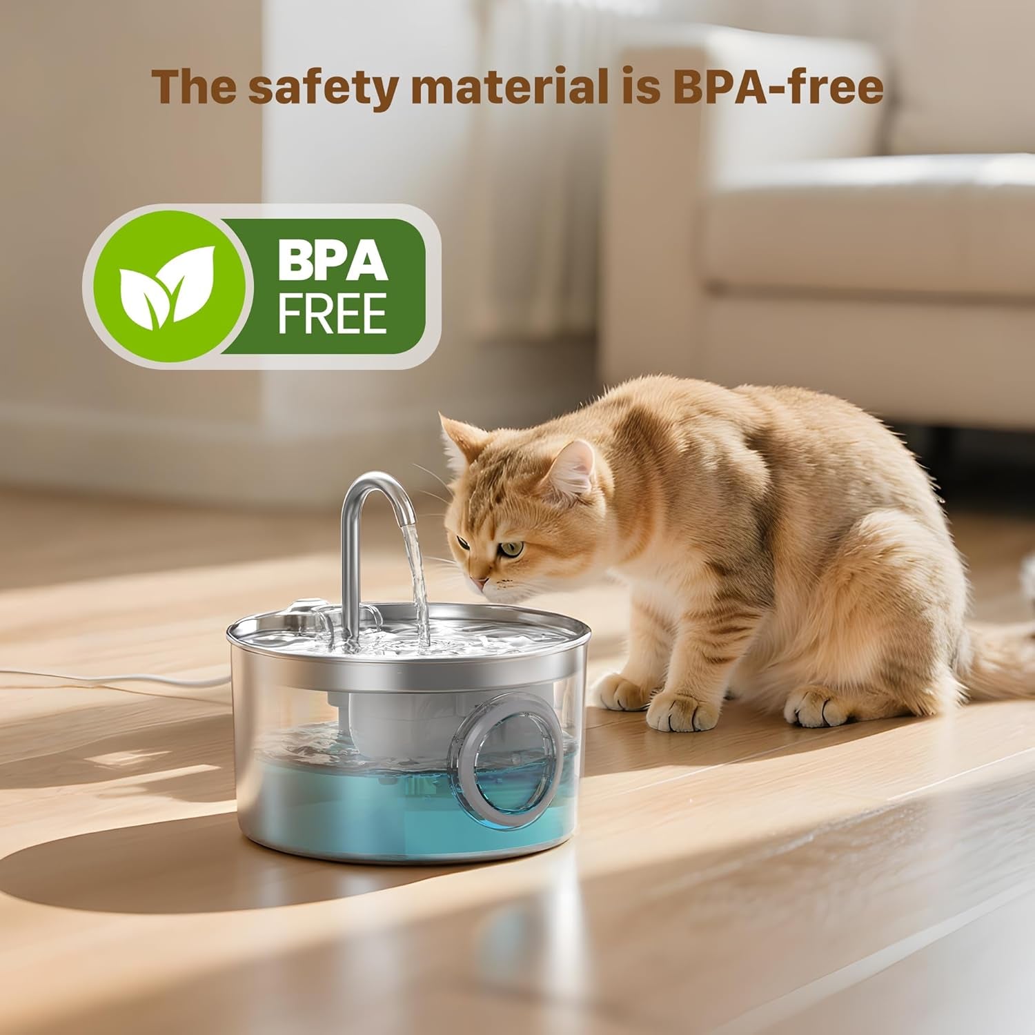 Stainless Steel Cat Water Fountain 12 Filters: Cat Fountain Filter - Pet Water Dispenser Filter - Pet Water Fountain Filter - 6 Carbon Filters + 6 Foam Filters - Multiple Filtration