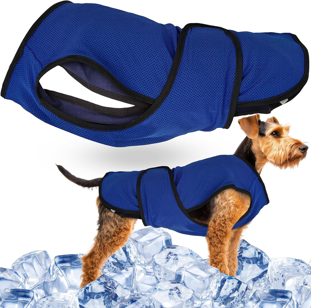 XXL Dog Cooling Vest - Easy On/Off Cooling Coat with Double Velcro & Zip Neck, Lightweight & Portable Cooling Jacket for Dogs, Perfect for Dog Owners, Walkers, Sitters & Pet Carers