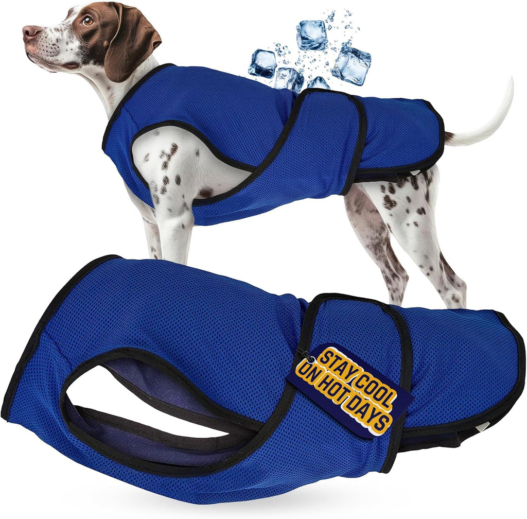 XXL Dog Cooling Vest - Easy On/Off Cooling Coat with Double Velcro & Zip Neck, Lightweight & Portable Cooling Jacket for Dogs, Perfect for Dog Owners, Walkers, Sitters & Pet Carers