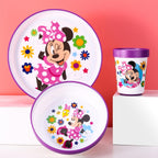 Kids 6 Piece Reusable Dinner Set - Plate/Bowl/Cup/Knife/Fork/Spoon - Childrens Dinnerware Tableware Cutlery Set (Minnie Mouse)
