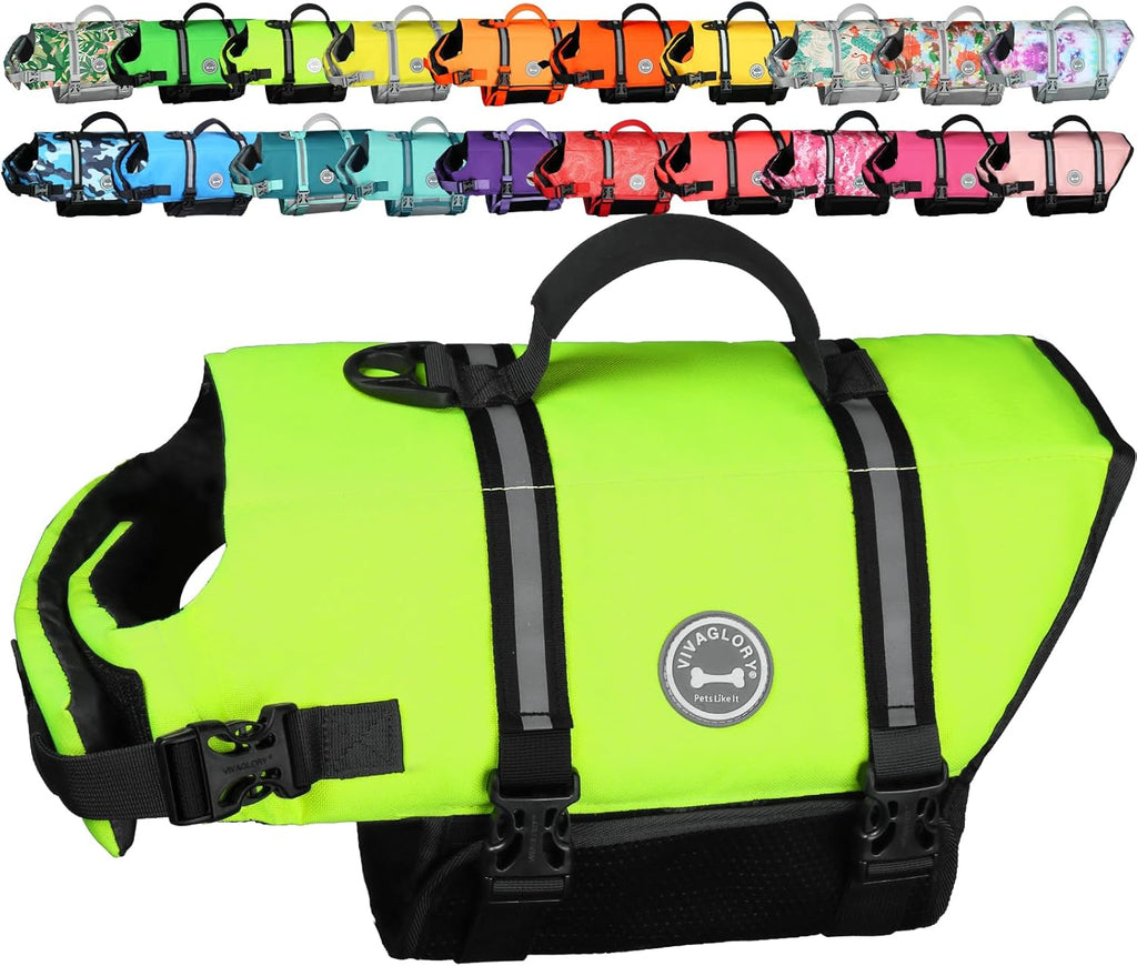 Rip Stop Dog Life Jacket, Buoyancy Aid with Handle, Buoyancy for Doggy, Dog Life Jacket for Swimming & Boating, XXS, Bright Orange