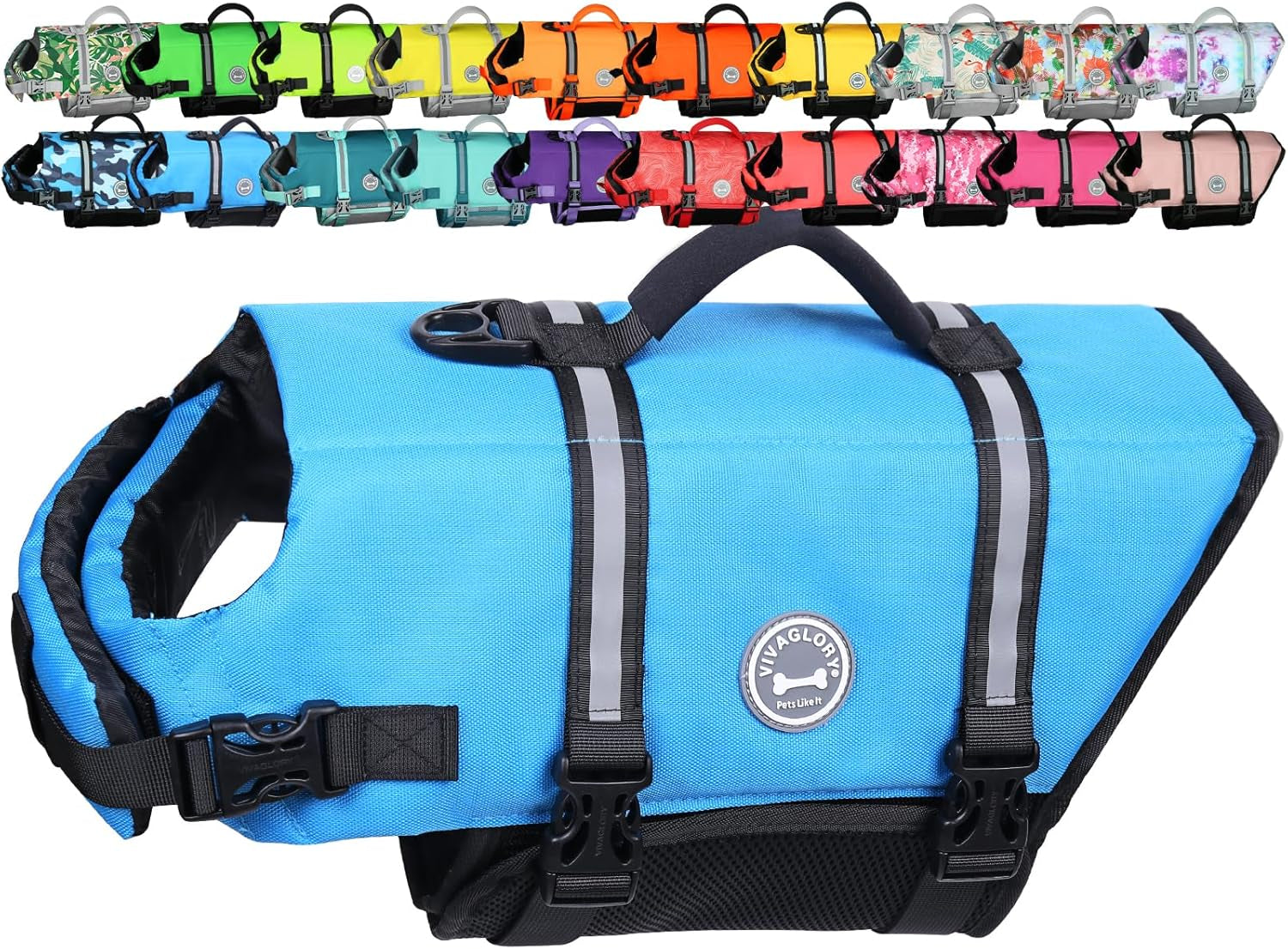 Rip Stop Dog Life Jacket, Buoyancy Aid with Handle, Buoyancy for Doggy, Dog Life Jacket for Swimming & Boating, XXS, Bright Orange