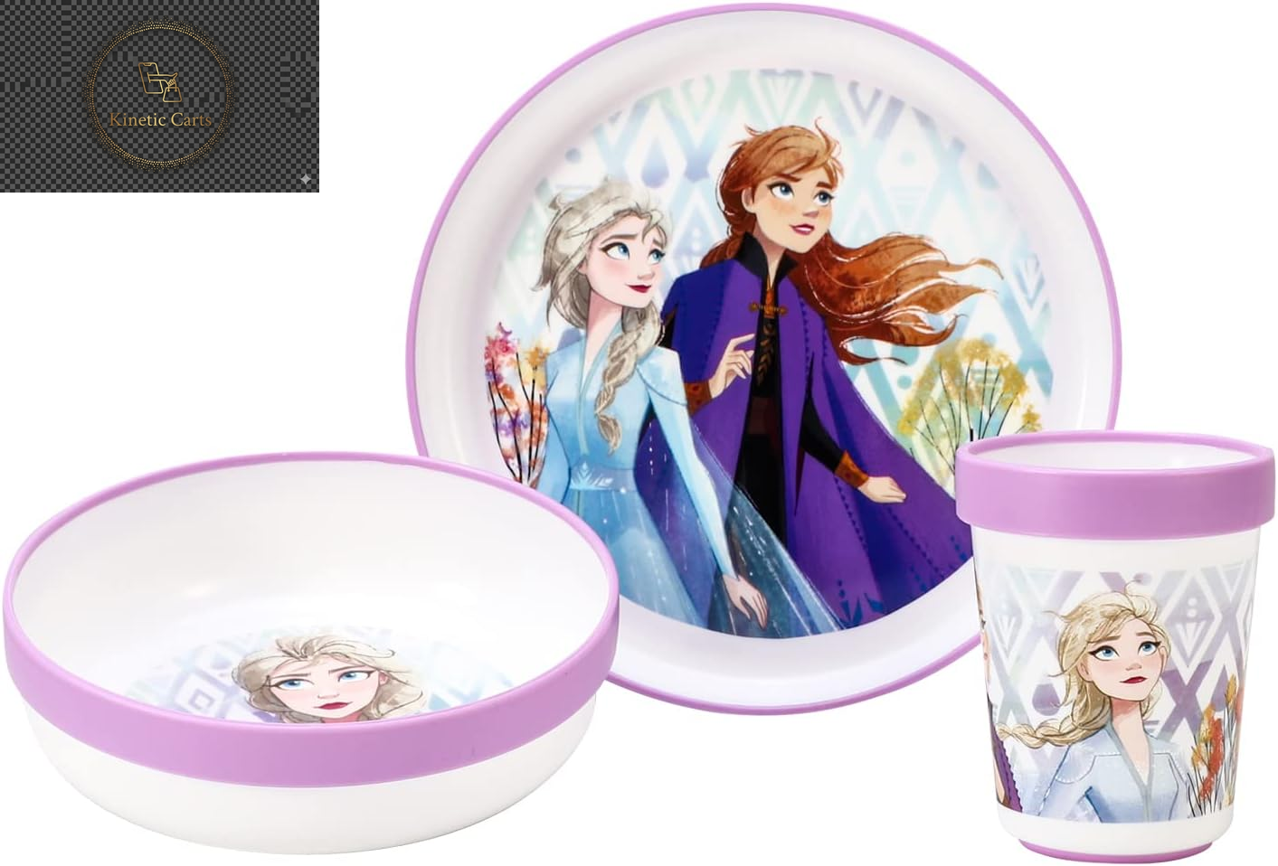 Bluey 3Pc Kids Dinner Set – Toddler Plates and Bowls Set with Kids Cup, Reusable Bicolor Premium Plastic Dinnerware Sets - Baby Plates, Baby Bowls, Toddler Cups, Children’S Mealtime Tableware